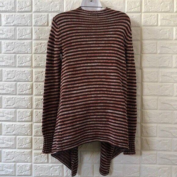 Volcom waterfall rust black striped Open Front cardigan Women’s Size S Small - Picture 4 of 5